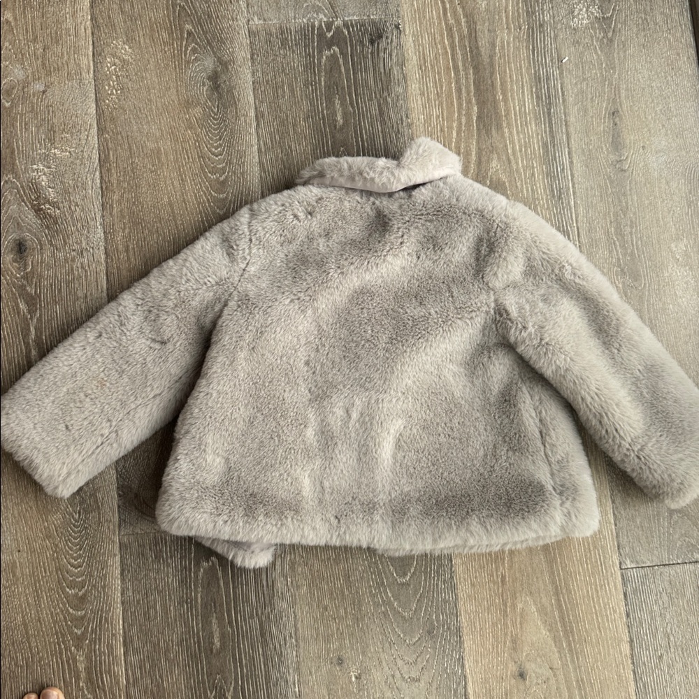 Mayoral Light Gray Faux Fur Coat for Kids 0084 - Picture 4 of 4
